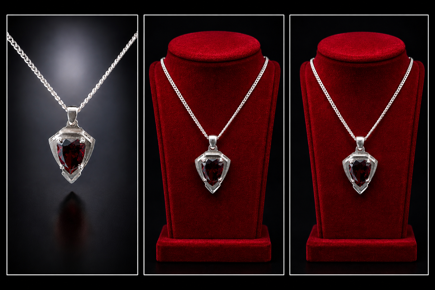 Sterling silver Pendant with Spessartite Garnet 2.81 ct